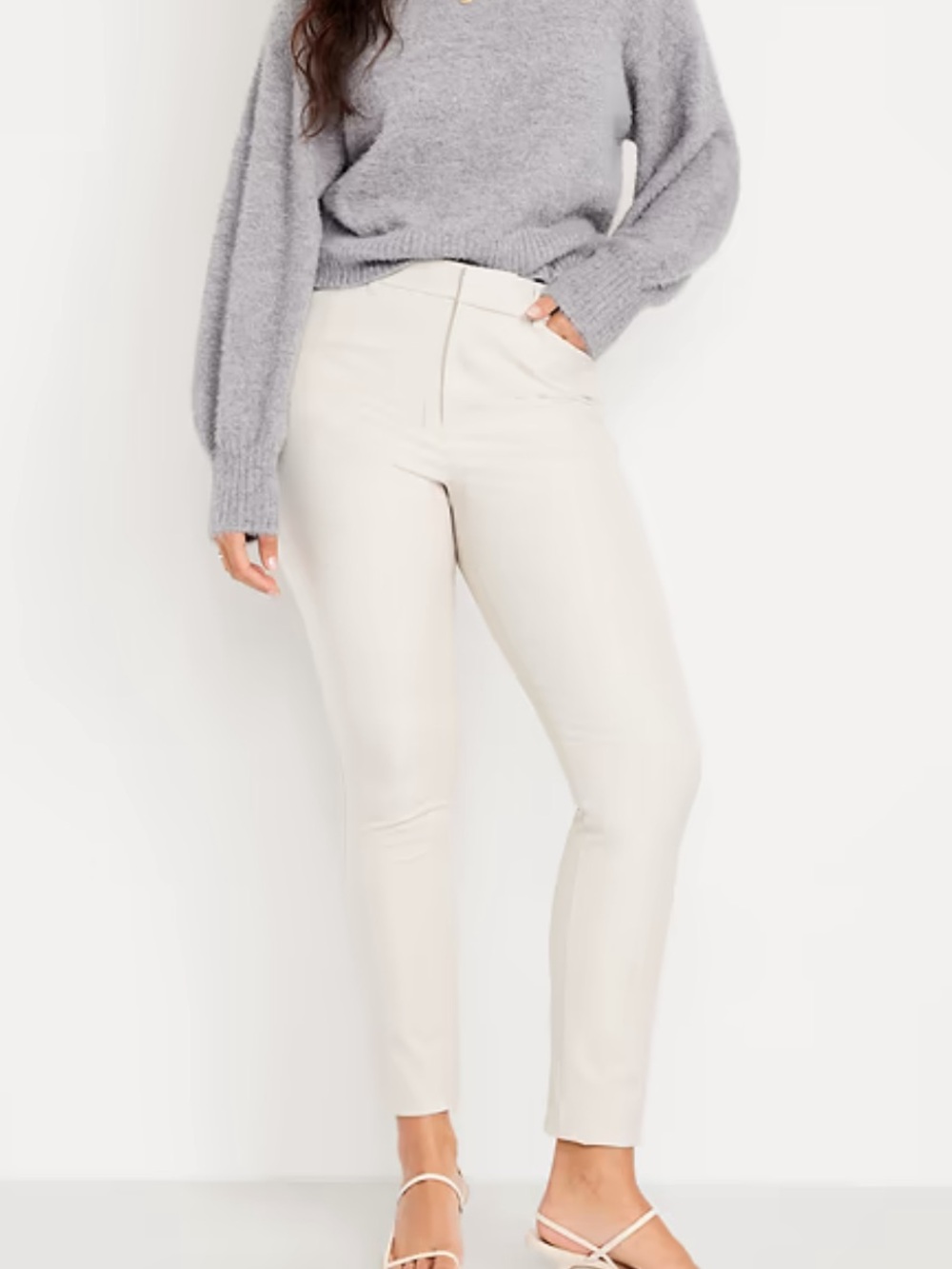 Old Navy White (Calla Lily) High-Rise Pixie Skinny Ankle Pants